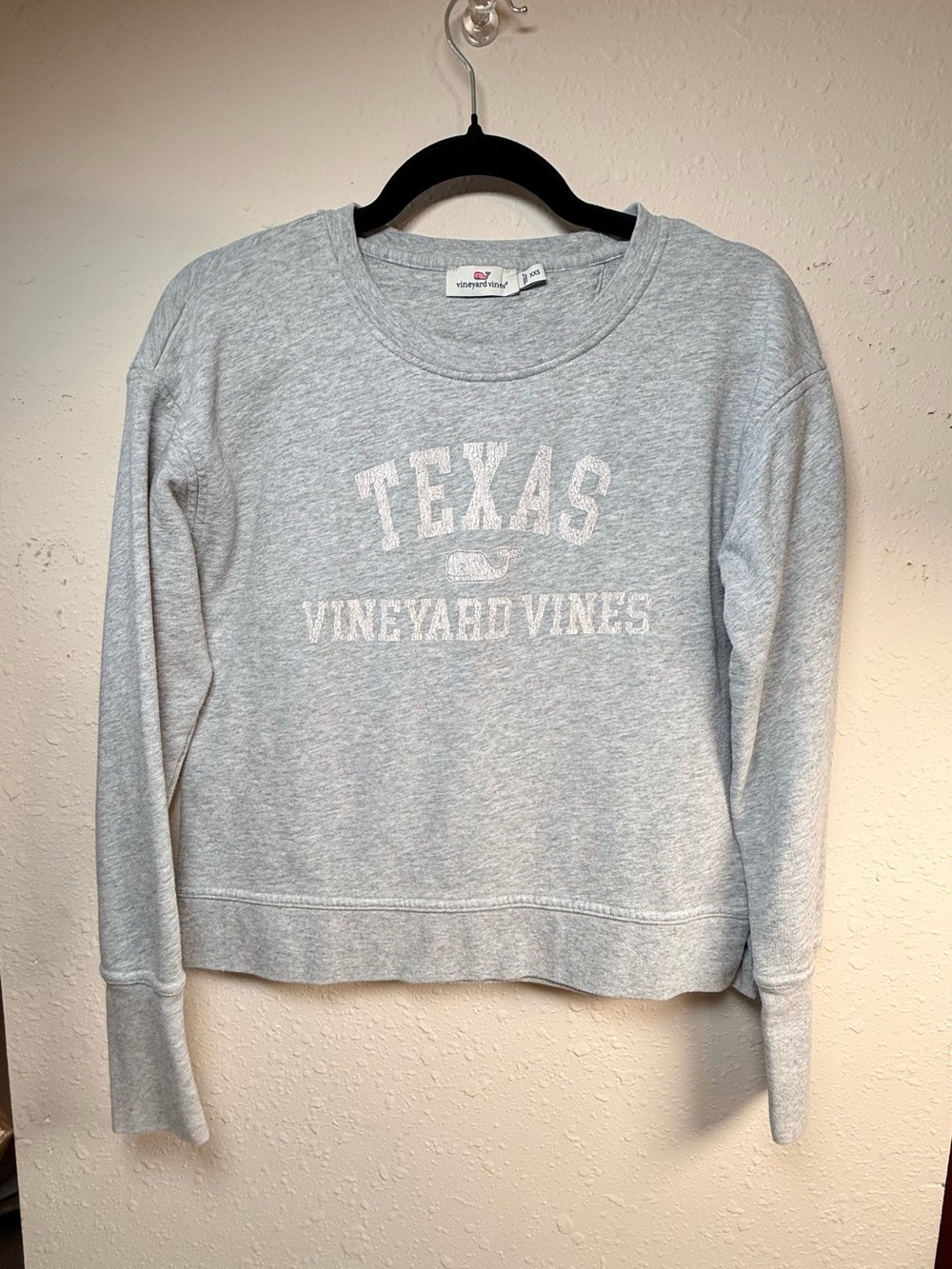 Vineyard Vines Texas Distressed Graphic Crewneck Sweatshirt Gray Preppy - Picture 3 of 9